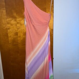 Multicolor One-Shoulder Dress